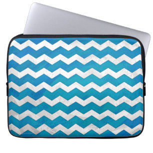 Ocean Blue Zickzack Pattern Laptopschutzhülle