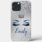 Ocean Blush Blue Glitzern Eyes Monogram Case-Mate iPhone Hülle (Rückseite)