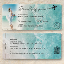 Ocean Boarding Pass Destination Wedding QR code