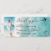 Ocean Boarding Pass Hochzeit in Urlaubsort QR-Code Einladung (Vorderseite)