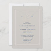 Ocean Boat Imitate mit moderner klassischer Hochze Einladung (Vorderseite)