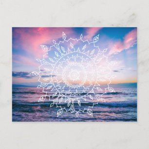 Ocean Boho Mandala   Postkarte