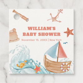 Ocean Boy Adventure Sailboat Babydusche Geschenkanhänger