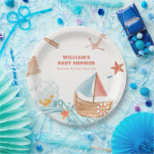 Ocean Boy Adventure Sailboat Babydusche Pappteller (Party)
