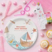 Ocean Boy Adventure Sailboat Babydusche Pappteller (Party)