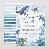 Ocean Boy Baby Dusche Party Einladung (Vorne/Hinten)
