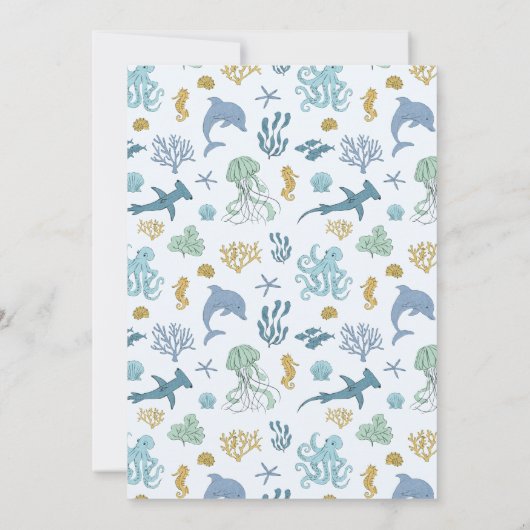 Ocean Boy Baby Shower Dankeskarte (Rückseite)