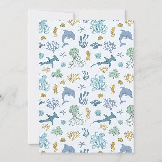 Ocean Boy Birthday Party Dankeskarte (Rückseite)