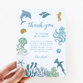 Ocean Boy Birthday Party Dankeskarte