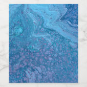 Ocean Breeze 3 Blue Abstract Wine Bottle Label Weinetikett (Einzelnes Label)