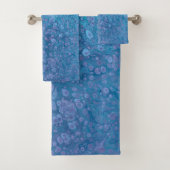 Ocean Breeze 3 Blue Purple Abstract Bath Towel Set (Insitu)