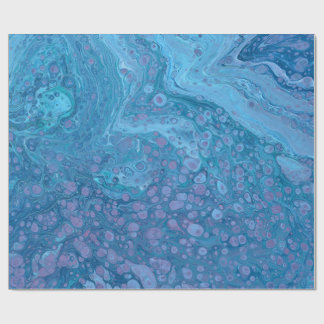 Ocean Breeze 3 Blue Purple Abstract Wrapping Paper Geschenkpapier