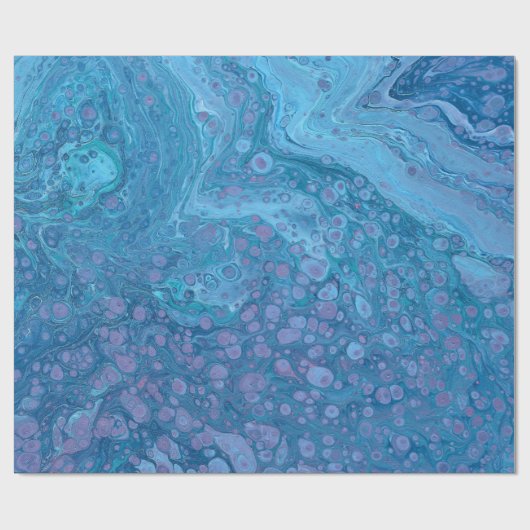 Ocean Breeze 3 Blue Purple Abstract Wrapping Paper Geschenkpapier (Flach)