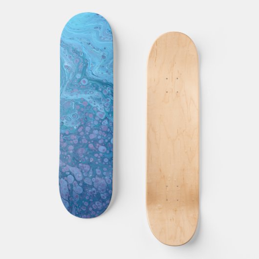 Ocean Breeze 3 Soft Blue Abstract Skateboard Deck (Vorderseite)