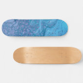 Ocean Breeze 3 Soft Blue Abstract Skateboard Deck (Horizontal)