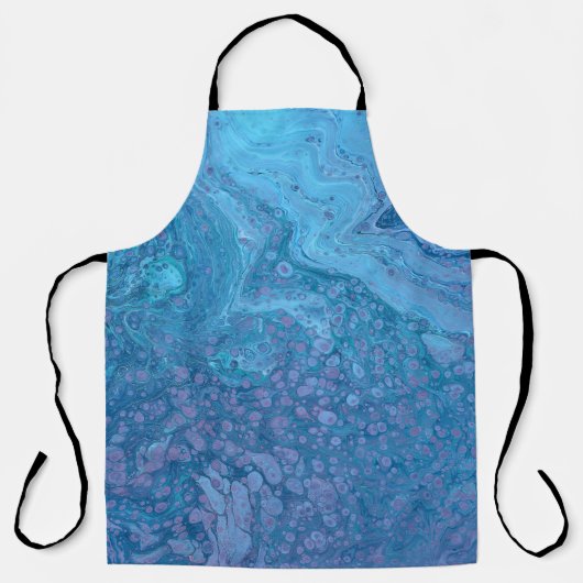 Ocean Breeze 3 Soft Blue Purple Abstract Apron Schürze (Vorderseite)