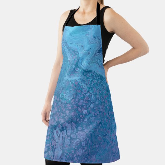 Ocean Breeze 3 Soft Blue Purple Abstract Apron Schürze (InSitu)