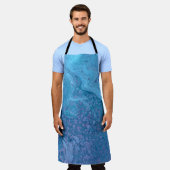 Ocean Breeze 3 Soft Blue Purple Abstract Apron Schürze (Getragen)