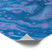 Ocean Breeze 3 Soft Blue Purple Abstract Art Print Poster (Ecke)