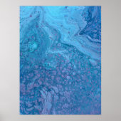 Ocean Breeze 3 Soft Blue Purple Abstract Art Print Poster (Vorne)
