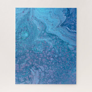 Ocean Breeze 3 Soft Blue Purple Abstract Puzzle