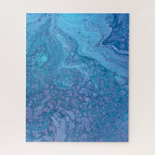 Ocean Breeze 3 Soft Blue Purple Abstract Puzzle (Vertikal)