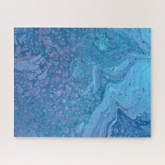 Ocean Breeze 3 Soft Blue Purple Abstract Puzzle (Horizontal)