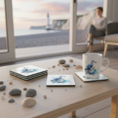 Ocean Breeze: AquarellWSeagull Glasuntersetzer