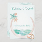 Ocean Breeze Beach Hochzeit Einladung (Vorne/Hinten)