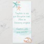 Ocean Breeze Beach Hochzeitkarte Programm (Rückseite)