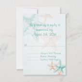 Ocean Breeze Beach Wedding UAWG RSVP Karte (Rückseite)