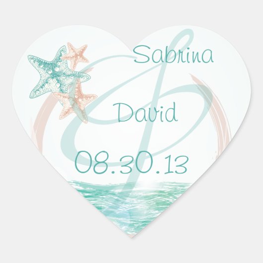 Ocean Breeze Beach Wedding Umschlag Aufkleber (Vorderseite)