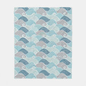 Ocean Breeze Blue & Grey Wave Fleece Throw (Vorderseite)