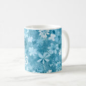 Ocean Breeze Floral Turquoise Botanical Kaffeetasse (VorderseiteRechts)