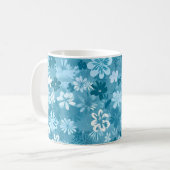 Ocean Breeze Floral Turquoise Botanical Kaffeetasse (Vorderseite Links)