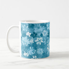 Ocean Breeze Floral Turquoise Botanical Kaffeetasse