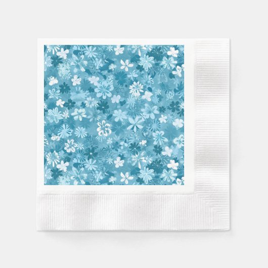Ocean Breeze Floral Turquoise Botanical Serviette (Vorderseite)