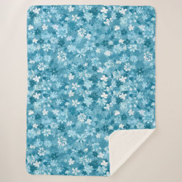 Ocean Breeze Floral Turquoise Botanical Sherpadecke