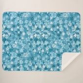 Ocean Breeze Floral Turquoise Botanical Sherpadecke (Vorderseite (Horizontal))