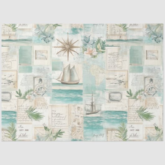 Ocean Breeze Pattern Seidenpapier (Vorderseite)