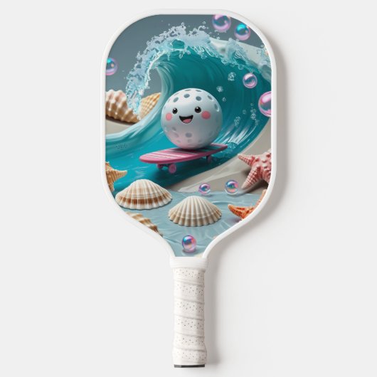 Ocean Breeze Pickleball - Niedlich Surf & Seashell Schläger (Vorderseite)