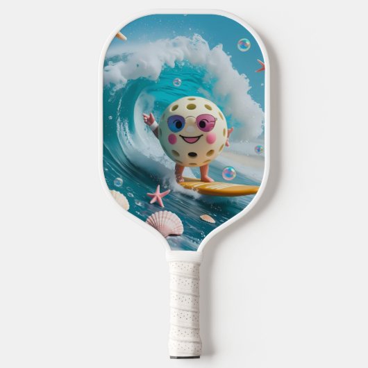 Ocean Breeze Pickleball - Niedlich Surf & Seashell Schläger (Vorderseite)