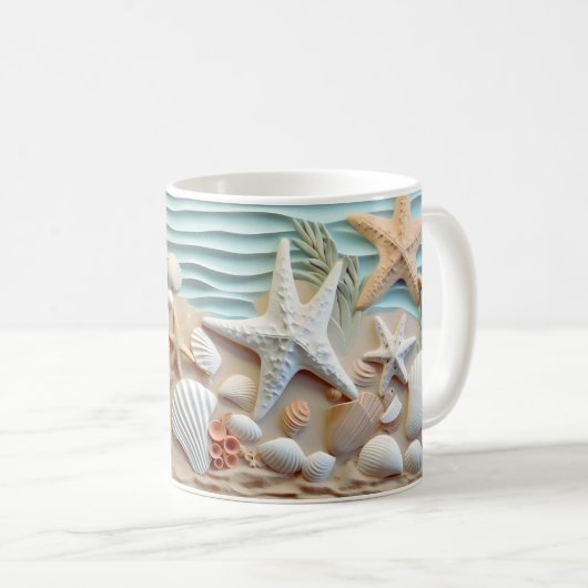 Ocean Breeze Seashell Tasse (VorderseiteRechts)
