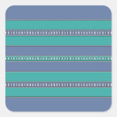 Ocean Breeze Stripes Quadratischer Aufkleber (Vorderseite)