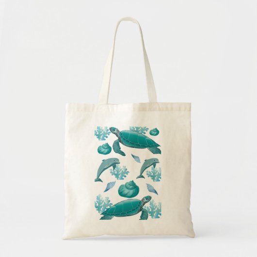 Ocean Breeze-Tasche | Strand- und Delfinvibes 🏖️ Tragetasche (Vorne)