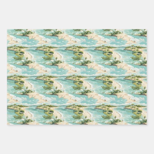 Ocean Breeze Wrapping Paper Geschenkpapier Set (Vorderseite 3)