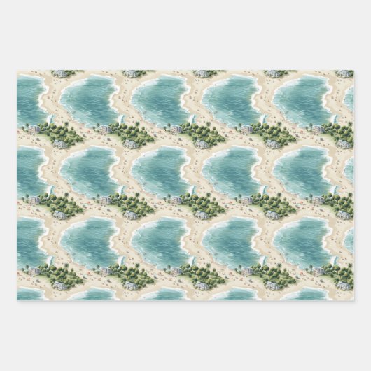 Ocean Breeze Wrapping Paper Geschenkpapier Set (Vorderseite 2)