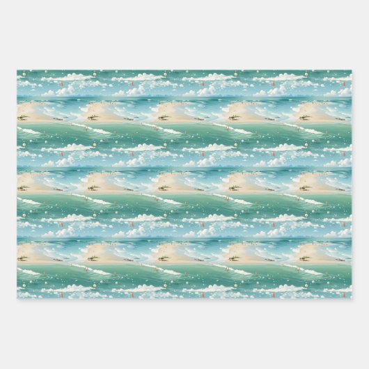 Ocean Breeze Wrapping Paper Geschenkpapier Set (Vorderseite)