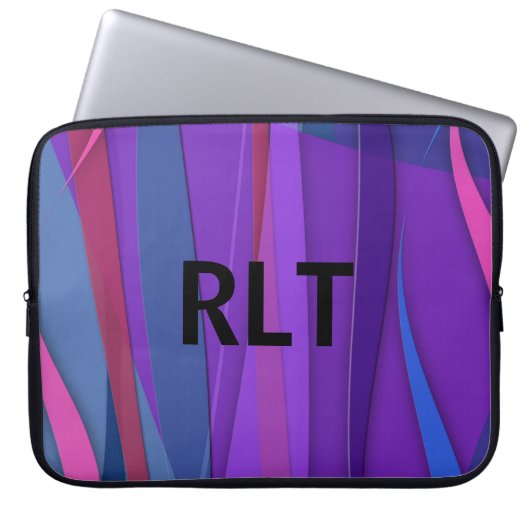 Ocean Breezes Mit Monogramm Laptopschutzhülle (Vorderseite)