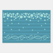 Ocean Bubble Escape Blue Stripe Geschenkwrap Geschenkpapier Set (Vorderseite 3)